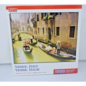 According To Hoyle 1000 Piece Puzzle Venice Italy Gondola Canal 21.5x27.5 in